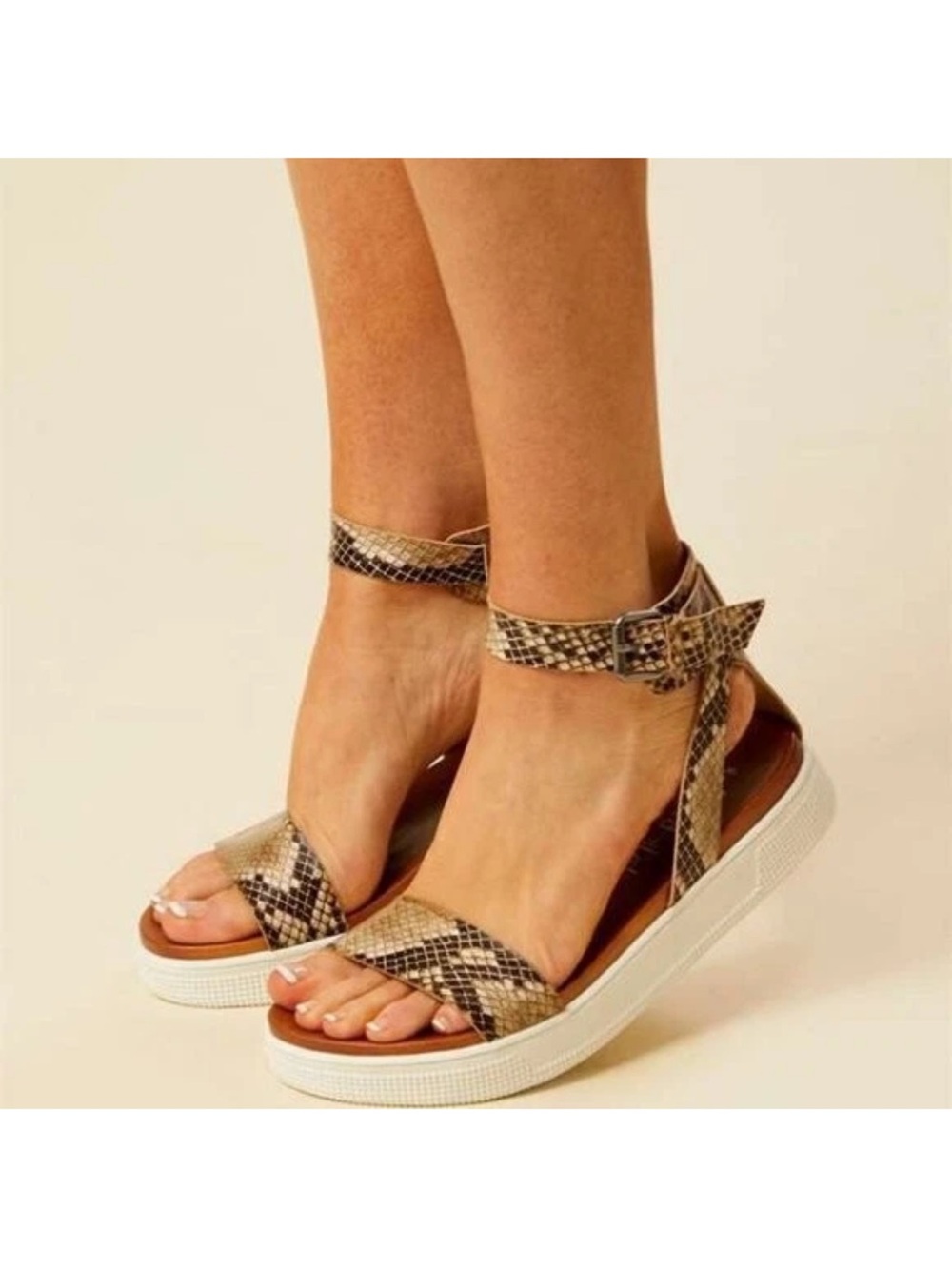 Altar’d State Torri snakeskin ankle strap sandal